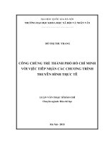 Công chúng trẻ tp hcm với việc tiếp nhận các chương trình truyền hình thực tế 