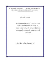 Đề tài - Hoàn thiện quản lý tuân thủ đối với doanh nghiệp xuất khẩu, nhập khẩu của Hải quan Việt Nam trong bối cảnh hội nhập kinh tế quốc tế