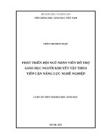 luận án tiến sĩ phát triển đội ngũ nhân viên hỗ trợ giáo dục người khuyết tật theo tiếp cận năng lực nghề nghiệp 