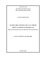 Sự khác biệt lối sống giữa các thế hệ trong gia đình ven đô hiện nay (khảo sát trường hợp xã Thuỵ Vân, thành phố Việt Trì, tỉnh Phú Thọ)