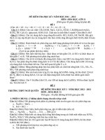 BỘ ĐỀ KIỂM TRA HÓA LỚP 11