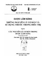 Những nguyên lý cơ bản và sử dụng thuốc trong điều trị  tập 1, các nguyên lý cơ bản trong dược lâm sàng 
