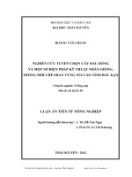 Nghiên cứu tuyển chọn cây đầu dòng và một số biện pháp kỹ thuật nhân giống trồng mới chè Shan vùng núi cao tỉnh Bắc Kạn