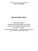 HỒ SƠ MỜI THẦU.Tên gói thầu: Gói thầu xây lắp (toàn bộ phần xây lắp và thiết bị).Tên dự án: Trạm bơm Đạt Nhất-Đông Hùng, xã Phong Chương.