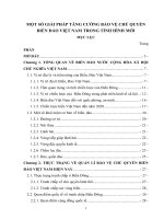 MỘT SỐ GIẢI PHÁP TĂNG CƯỜNG BẢO VỆ CHỦ QUYỀN BIỂN ĐẢO VIỆT NAM TRONG TÌNH HÌNH MỚI