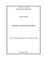 (Luận văn thạc sĩ) Trường ca Nguyễn Anh Nông