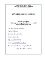 SÁNG KIẾN KINH NGHIỆM Một số biện pháp Giáo dục kỹ năng sống cho trẻ 5 –6 tuổi trong trường mầm non