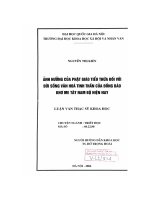 Ảnh hưởng của phật giáo tiểu thừa đối với đời sống văn hoá tinh thần của đồng bào khơ me tây nam bộ hiện nay 