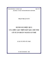 Luận án tiến sĩ đánh giá hiệu quả của siêu lọc trên kết quả mổ tim có tuần hoàn ngoài cơ thể 