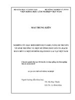 Nghiên cứu đặc điểm biến dị và khả năng di truyền về sinh trưởng và một số tính chất gỗ của Bạch đàn urô E urophylla ST Blake và một số dòng Bạch đàn lai tại Việt Nam