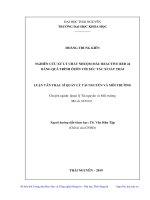 Luận văn Thạc sĩ Quản lý Tài nguyên và Môi trường: Nghiên cứu xử lý chất nhuộm màu Reactive Red 24 bằng quá trình ôzôn với xúc tác xỉ sắt thải