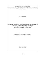 Đảng bộ tỉnh yên bái lãnh đạo chuyển dịch cơ cấu kinh tế nông nghiệp từ năm 1996 đến năm 2005 