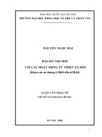 Báo hà nội mới với các hoạt động từ thiện xã hội khảo sát từ tháng 6 2005 đến 6 2010 