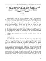 Dạy học văn học Anh - Mỹ cho sinh viên chuyên ngữ trường Đại học Hồng Đức trên Wikispaces classroom theo hình thức dạy học kết hợp (Blended learning)