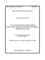 Tóm tắt Luận văn Thạc sĩ Quản lý công: Cải cách thủ tục hành chính tại Ủy ban nhân dân huyện Trà Bồng, tỉnh Quảng Ngãi