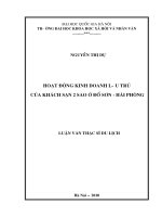 Hoạt động kinh doanh lưu trú của khách sạn 2 sao ở đồ sơn hải phòng 