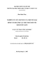 Nghiên cứu sức hấp dẫn của một số loại hình văn hóa phi vật thể ở huế đối với khách du lịch 