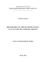 Hội nhập theo khu vực theo xu hướng cánh tả của các nước mỹ la tinh đầu thế kỷ 21 