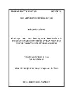 Tóm tắt Luận văn Thạc sĩ Quản lý công: Năng lực thực thi công vụ của công chức các cơ quan chuyên môn thuộc Ủy ban nhân dân thành phố Đồng Hới, tỉnh Quảng Bình