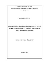 Đảng bộ tỉnh thái bình lãnh đạo chiến tranh du kích trong thời kỳ kháng chiến chống thực dân pháp 1946 1954 