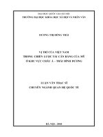 Vị trí của việt nam trong chiến lược tái cân bằng của mỹ ở khu vực châu á thái bình dương 