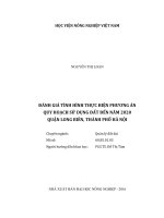 Đánh giá tình hình thực hiện phương án quy hoạch sử dụng đất đến năm 2020 quận long biên, thành phố hà nội   