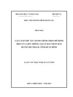 Luận văn Thạc sĩ Quản lý công: Cải cách thủ tục hành chính theo mô hình một cửa liên thông tại UBND huyện Bố Trạch, tỉnh Quảng Bình