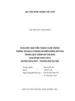 Tích hợp ảnh viễn thám và hệ thống thông tin địa lý đánh giá biến động đất đai trong quá trình đô thị hóa giai đoạn 2005 2014 huyện hoài đức   thành phố hà nội   