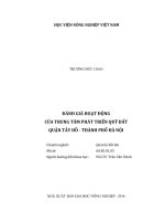 Đánh giá hoạt động của trung tâm phát triển quỹ đất quận tây hồ   thành phố hà nội   