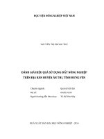 Đánh giá hiệu quả sử dụng đất nông nghiệp trên địa bàn huyện ân thi, tỉnh hưng yên   