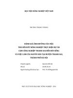 Đánh giá ảnh hưởng của việc thu hồi đất nông nghiệp thực hiện dự án cụm công nghiệp thanh oai đến đời sống và việc làm của người dân tại huyện thanh oai, thành phố hà nội   