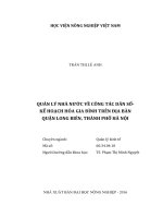 Quản lý nhà nước về công tác dân số kế hoạch hóa gia đình trên địa bàn quận long biên, thành phố hà nội 
