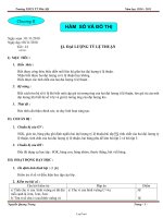 Giáo án Đại số 7 - Chương II: Hàm số và đồ thị - Trường THCS TT Phù Mỹ