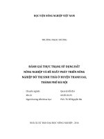 Đánh giá thực trạng sử dụng đất nông nghiệp và đề xuất phát triển nông nghiệp đô thị sinh thái ở huyện thanh oai, thành phố hà nội   