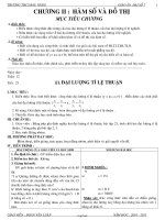 Giáo án Đại số 7 - Chương II: Hàm số và đồ thị – Trường THCS Bàu Năng