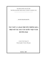 Tục ngữ ca dao truyền thống qua một số tác giả văn xuôi việt nam đương đại 