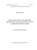 khảo sát quy trình sử dụng filgrastim trên bệnh nhân hóa trị liệu bổ trợ ung thư vú tại bệnh viện nhân dân gia định 