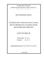 Vấn đề bảo tồn và phát huy di sản văn hóa phi vật thể trên báo và đài phát thanh truyền hình thừa thiên huế 