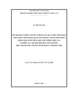 Hỗ trợ hoàn thiện chƣơng trình giáo dục giới tính nhằm khắc phục tình trạng quan hệ tình dục trước hôn nhân trong học sinh trung học phổ thông hiện nay 