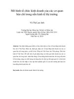 Mô hình tổ chức kinh doanh của các cơ quan báo chí trong nền kinh tế thị trường 