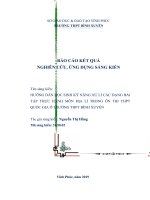 Hướng dẫn học sinh kỹ năng xử lí các dạng bài tập thực hành môn địa lí trong ôn thi THPT quốc gia ở trường THPT bình xuyên 