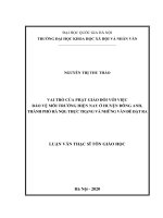 Vai trò của phật giáo đối với việc bảo vệ môi trường hiện nay ở huyện đông anh thành phố hà nội 