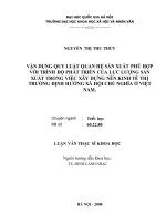 Vận dụng quy luật quan hệ sản xuất phù hợp với trình độ phát triển của lực lượng sản xuất trong việc xây dựng nền kinh tế thị trường định hướng xã hội chủ nghĩa ở việt nam 