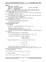 Giáo án lớp 7 môn Đại số - Tuần 7 - Bài 1: Các phép toán cộng, trừ, nhân, chia số hữu tỉ