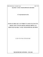 đánh giá hiệu quả can thiệp của dược sĩ lâm sàng trong việc sử dụng kháng sinh dự phòng tại bệnh viện đại học y dược thành phố hồ chí minh 