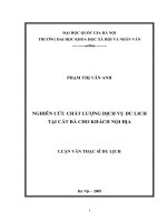 Nghiên cứu chất lượng dịch vụ du lịch tại cát bà cho khách nội địa 