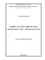 Nghiên cứu phát triển du lịch huyện đảo lý sơn tỉnh quảng ngãi 