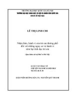 Nhận thức hành vi của trẻ em đường phố đối với những nguy cơ và hành vi xâm hại tình dục trẻ em 