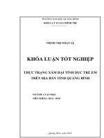 THỰC TRẠNG xâm hại TÌNH dục TRẺ EM TRÊN địa bàn TỈNH QUẢNG BÌNH 