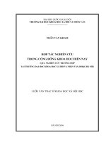 Hợp tác nghiên cứu trong cộng đồng khoa học hiện nay 